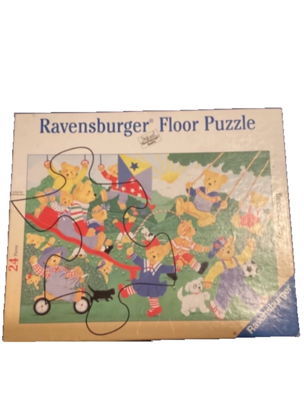 Vintage 1997 RARE Ravensburger Colorful Bears Playground Puzzle -